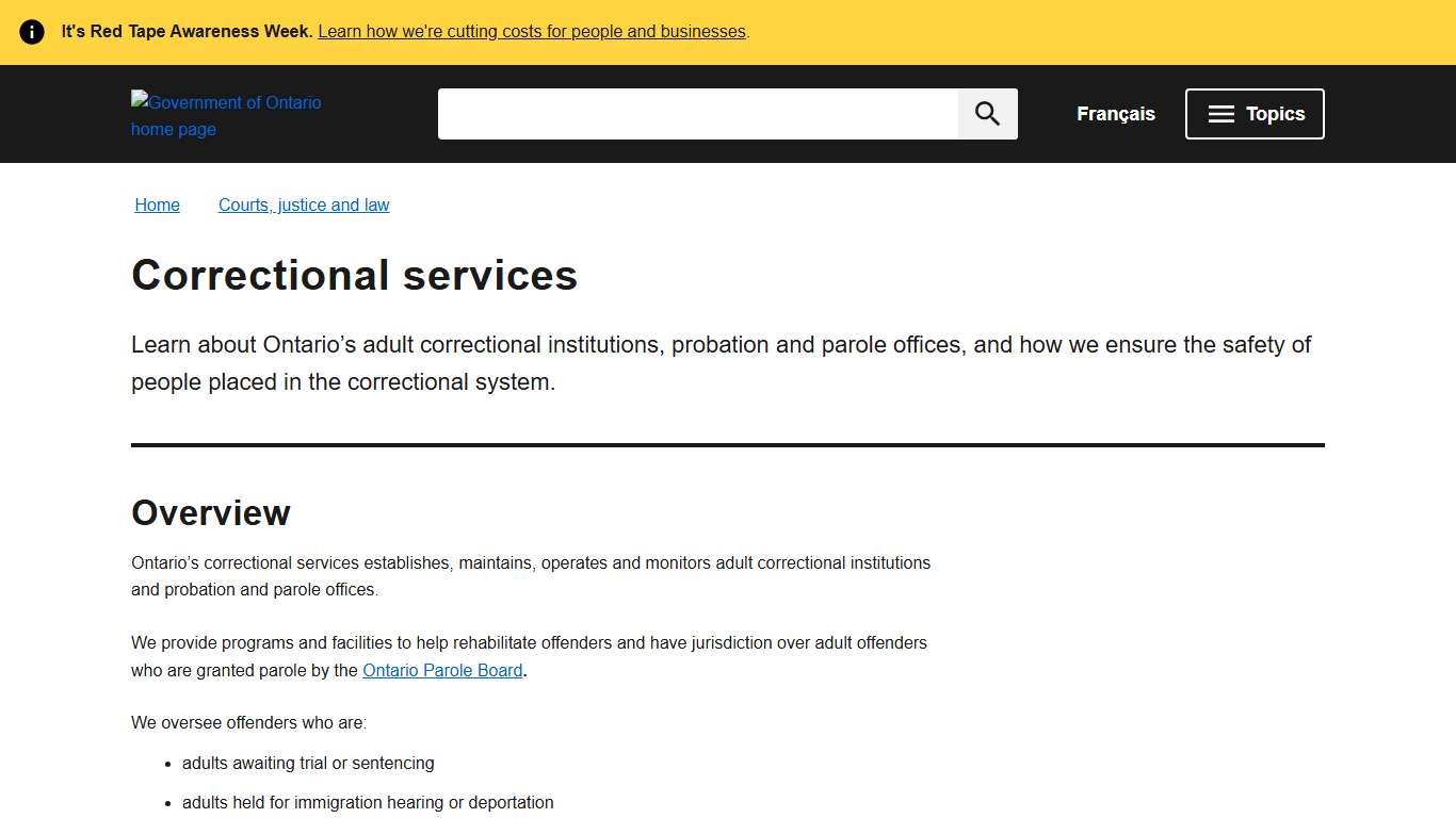 Correctional services ontario.ca